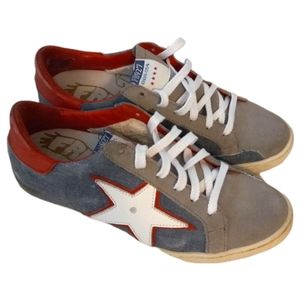 Freebird By Steven Distressed Denim Blue Star Sneakers